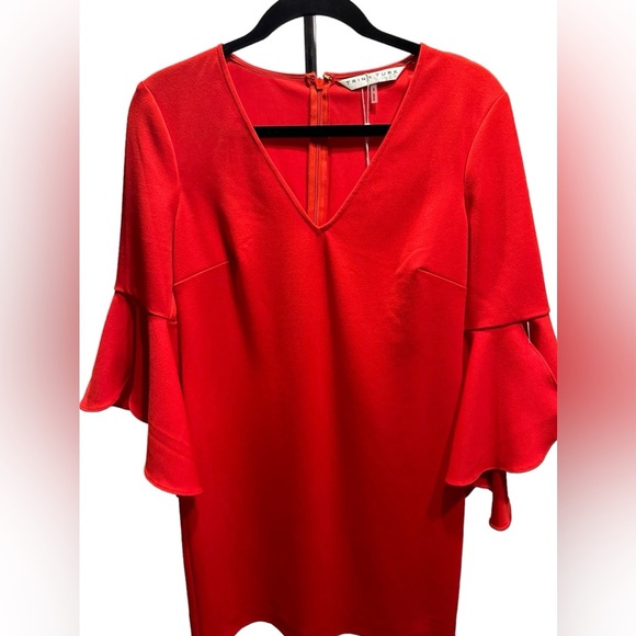 Trina Turk Women's Ruffle Flounce Sleeve Dress size 0 - Picture 3 of 12